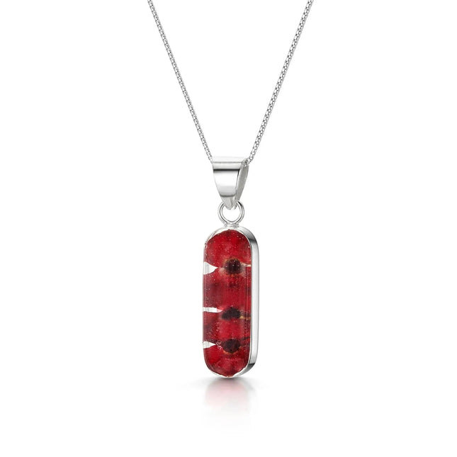 Leela poppy necklace sterling silver vertical bar pendant