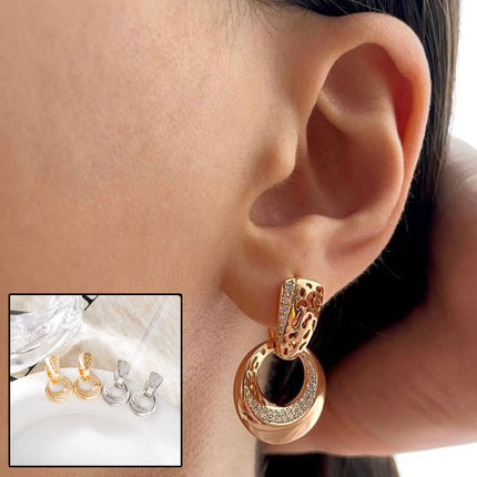 Luxury hollow moon drop earrings for women