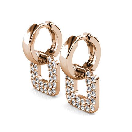 Luxury rose gold square earrings