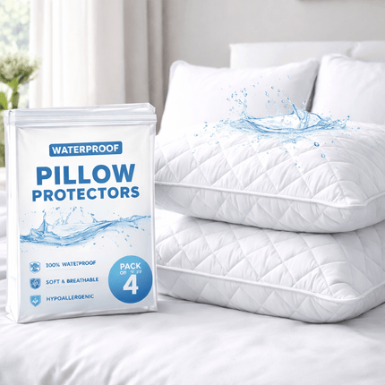 White Quilted Waterproof Mattress Protector – Extra Deep Fitted Bed Cover UK