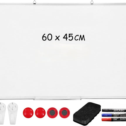 Magnetic whiteboard dry wipe notice board