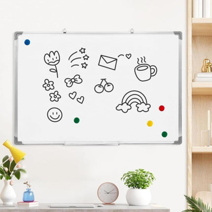 Magnetic whiteboard with notes attached