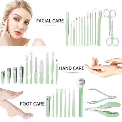 Nail clippers and cuticle tools included in the set
