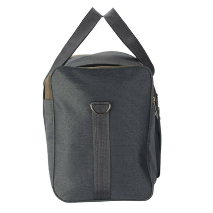 Side view of men’s large gym duffel bag with barrel design