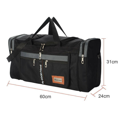 Size of men’s large gym duffel bag with barrel design