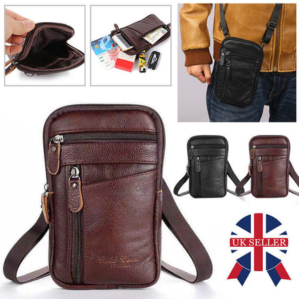 Men’s leather phone pouch belt bag for everyday wear