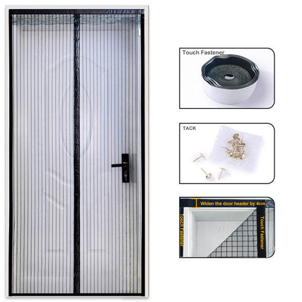 Fine mesh fly screen door blocking insects