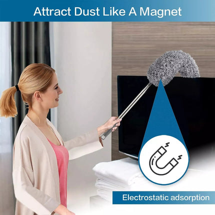 Microfiber feather duster with static dust attraction