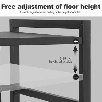 Adjustable height and length microwave rack