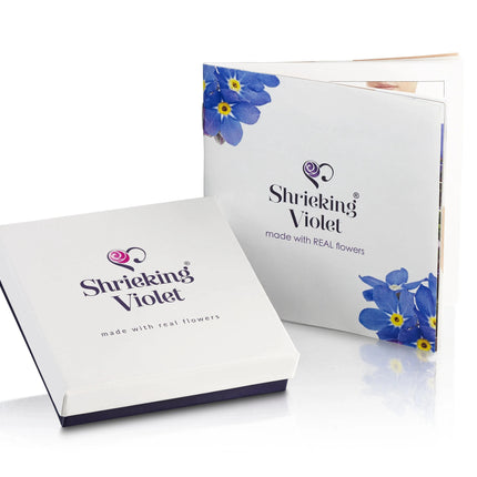 Minimalist blue flower drop earrings