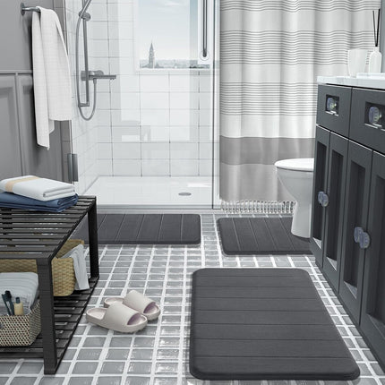 Non slip memory foam bathroom mats
