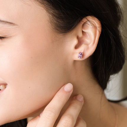 Pastel purple gemstone stud earrings