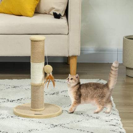 Side angle of PawHut scratching post for cats