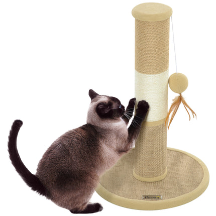 Hessian fabric scratching area on cat post