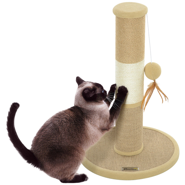 Hessian fabric scratching area on cat post