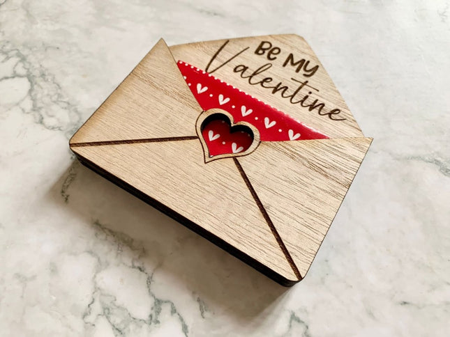 Personalised Valentine’s envelope gift card holder