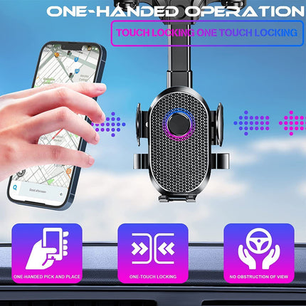 One-hand operation universal cell phone car mount