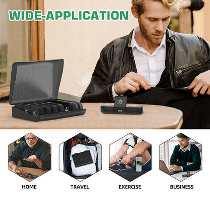 Pill organiser suitable for travel and work