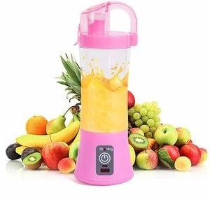 Powder pink portable juice blender