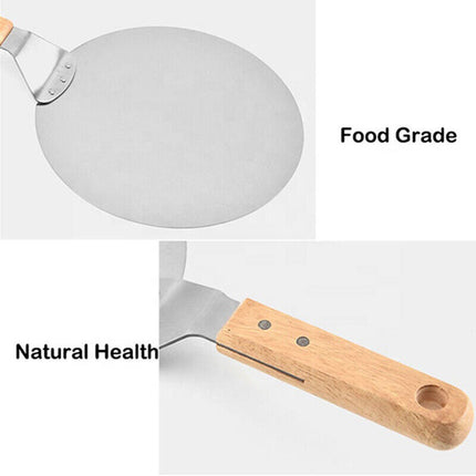 Ergonomic wooden handle pizza peel