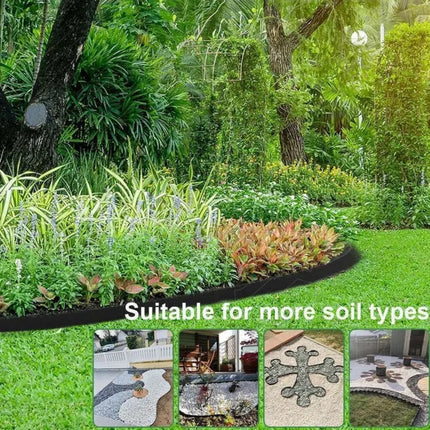 Plastic garden edging used to define flower bed and plant area