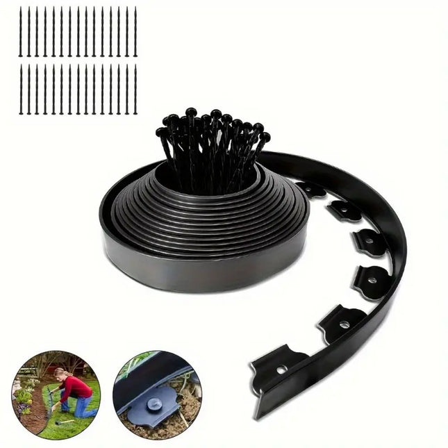 High-quality PE plastic garden edging showing durable construction