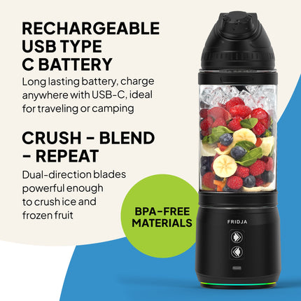 Portable blender for protein shake preparation