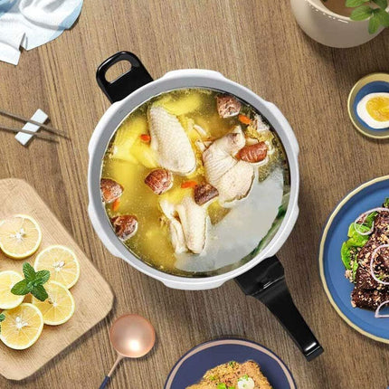Pressure cooker preparing family meal