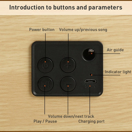 Wooden Bluetooth speaker side profile