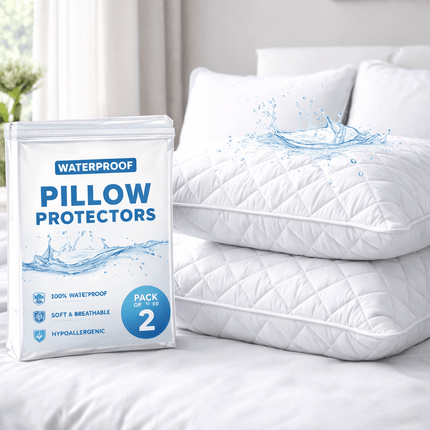 White Quilted Waterproof Mattress Protector – Extra Deep Fitted Bed Cover UK