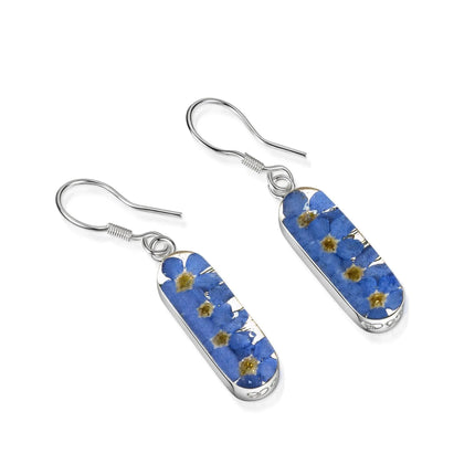Real dried forget-me-not flowers in earrings