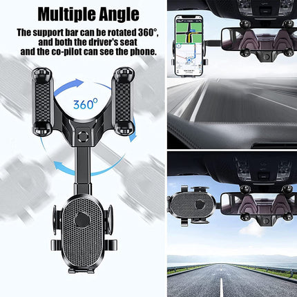 Retractable universal cell phone car mount