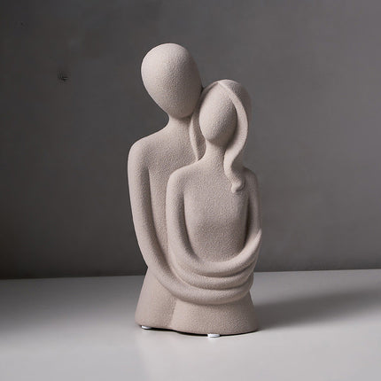 Romantic abstract couple figure sculpture
