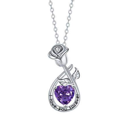 Purple rose necklace fashion jewellery