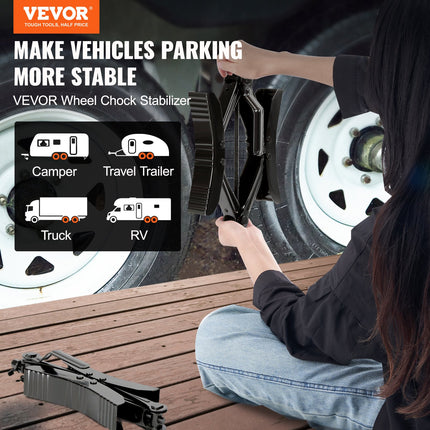 H shaped RV wheel chock stabilizer