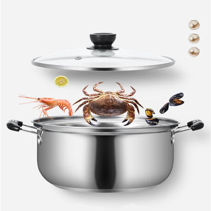 Stainless steel saucepans compatible with induction hob