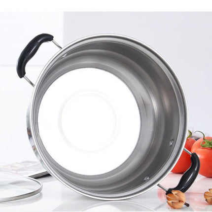 Inside view of saucepan set