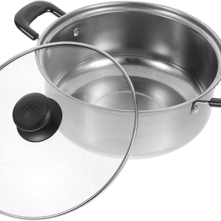 Side view showing handles and lids