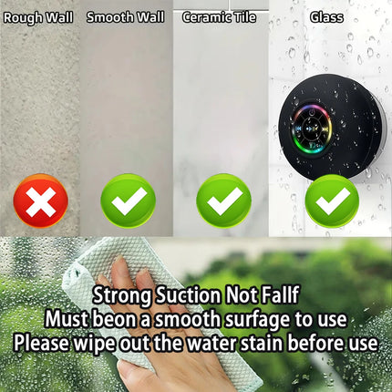 Waterproof shower speaker LED design