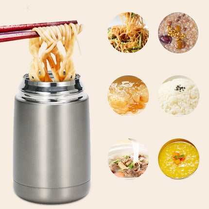Soup stored in insulated stainless steel flask
