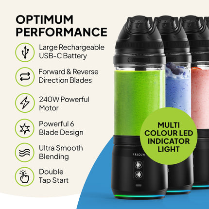 Stainless steel blades of Fridja portable blender