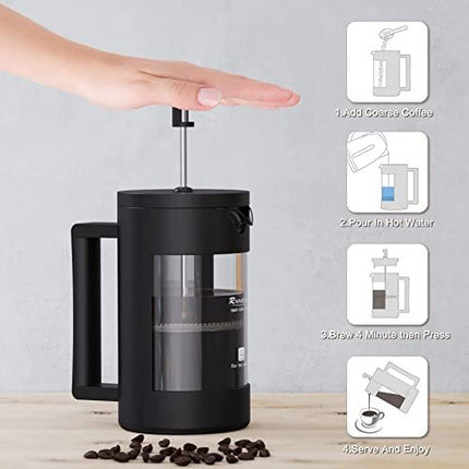 Stainless steel filter French press coffee maker