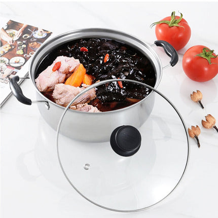 stainless steel saucepan with lid