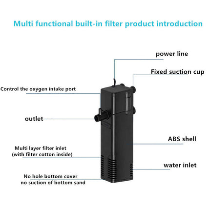 Submersible aquarium fish tank filter pump
