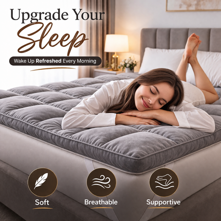 Thick Hotel Quality Mattress Topper – Soft Microfibre Bed Topper UK