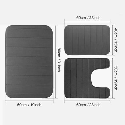 Grey toilet contour rug memory foam