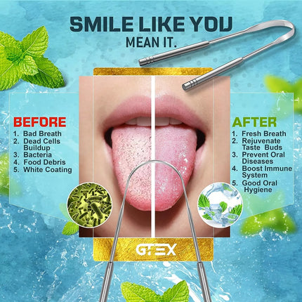 2 pack tongue cleaner scrapers for dental care