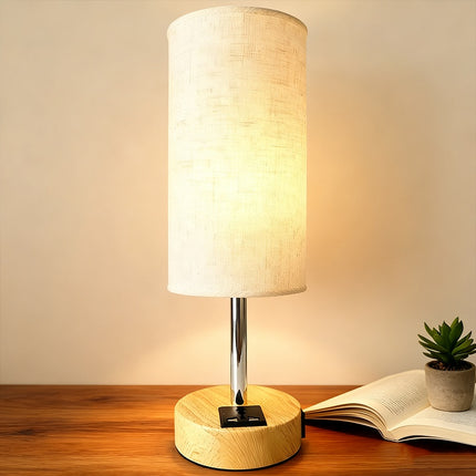 Touch desk lamp on bedroom nightstand with soft lighting