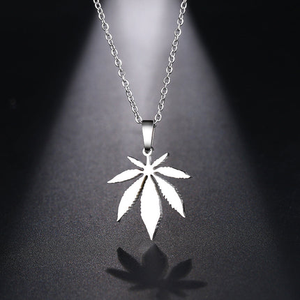 Trendy geometric leaf necklace