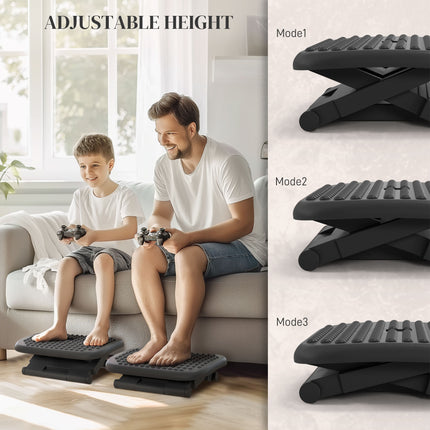 Height adjustable foot rest under office desk